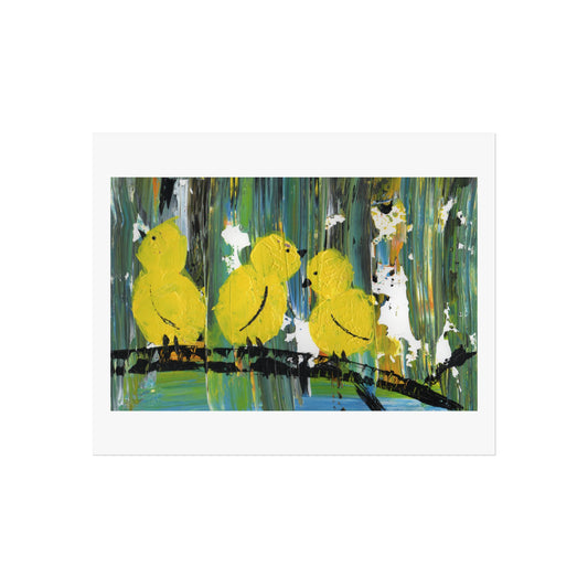 Three Little Birds "Mark00017" - Textured Abstract Acrylic Painting Print by Georgette Alfau