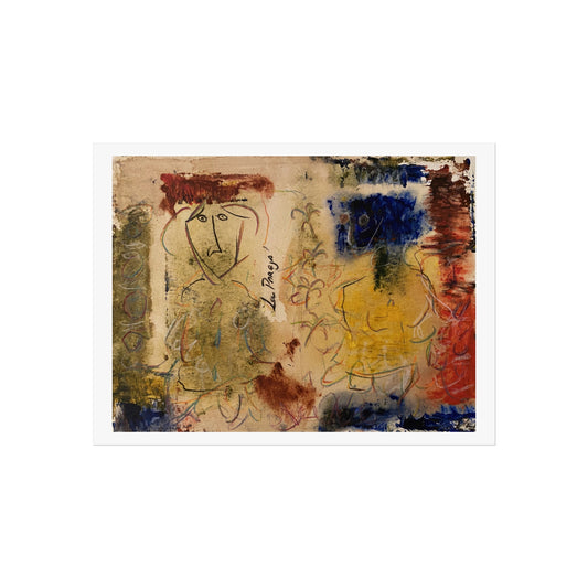 Abstract Fine Art Print by Ruben Ruiz | "La Pareja" ("The Couple") Modern Wall Art, Bold Colorful Painting, Contemporary Home Decor, Perfect Gift for Art Lovers