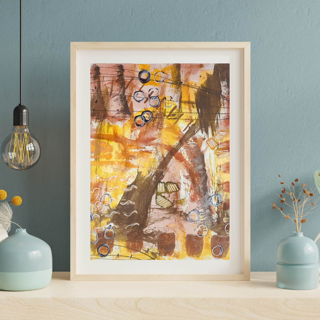 "Mark00005" Abstract Wall Art Print Bold Red Abstract, Modern Wall Decor by Georgette Alfau