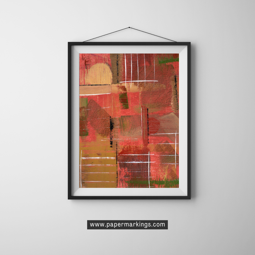 "Mark00000" Abstract Fine Art Print by Georgette Alfau | Modern Wall Art in Rustic Earth Tones
