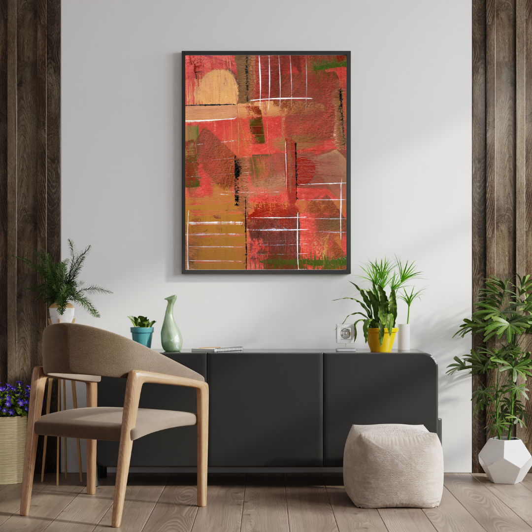 "Mark00000" Abstract Fine Art Print by Georgette Alfau | Modern Wall Art in Rustic Earth Tones