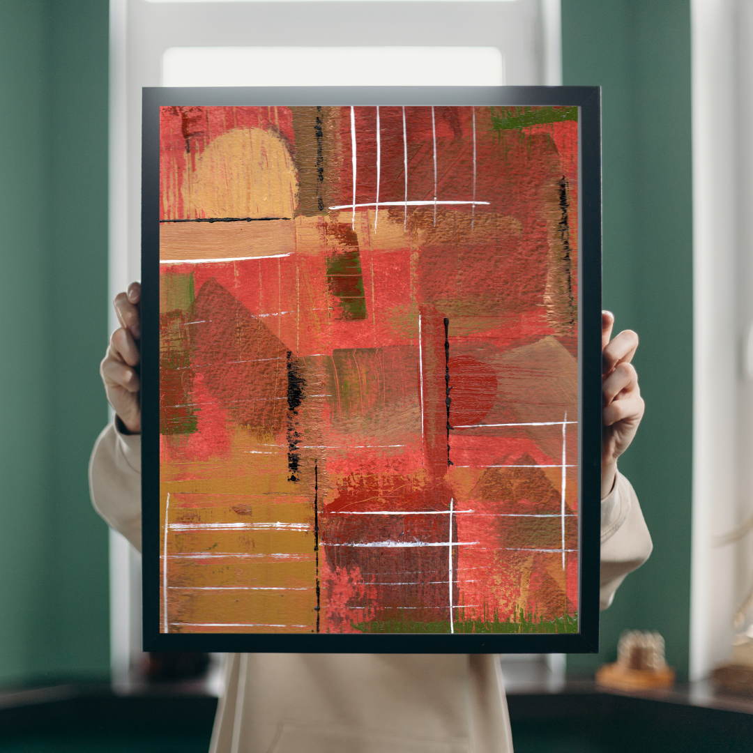 "Mark00000" Abstract Fine Art Print by Georgette Alfau | Modern Wall Art in Rustic Earth Tones