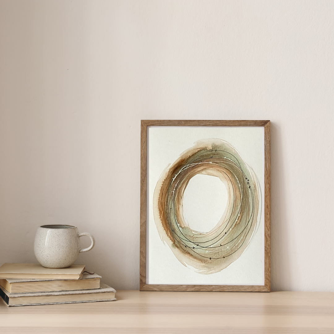 "Mark00008" Abstract Fine Art Print by Georgette Alfau | Modern Wall Art, Minimalist Earth Tone Home Decor