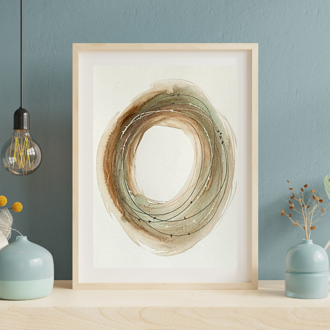 "Mark00008" Abstract Fine Art Print by Georgette Alfau | Modern Wall Art, Minimalist Earth Tone Home Decor