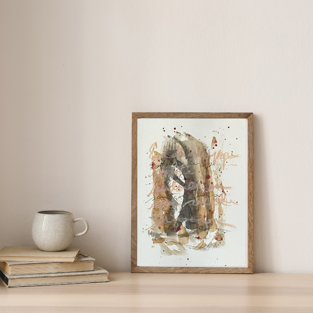 "Mark00014" Abstract Fine Art Print by Georgette Alfau | Modern Wall Art, Minimalist Earth Tone Home Decor