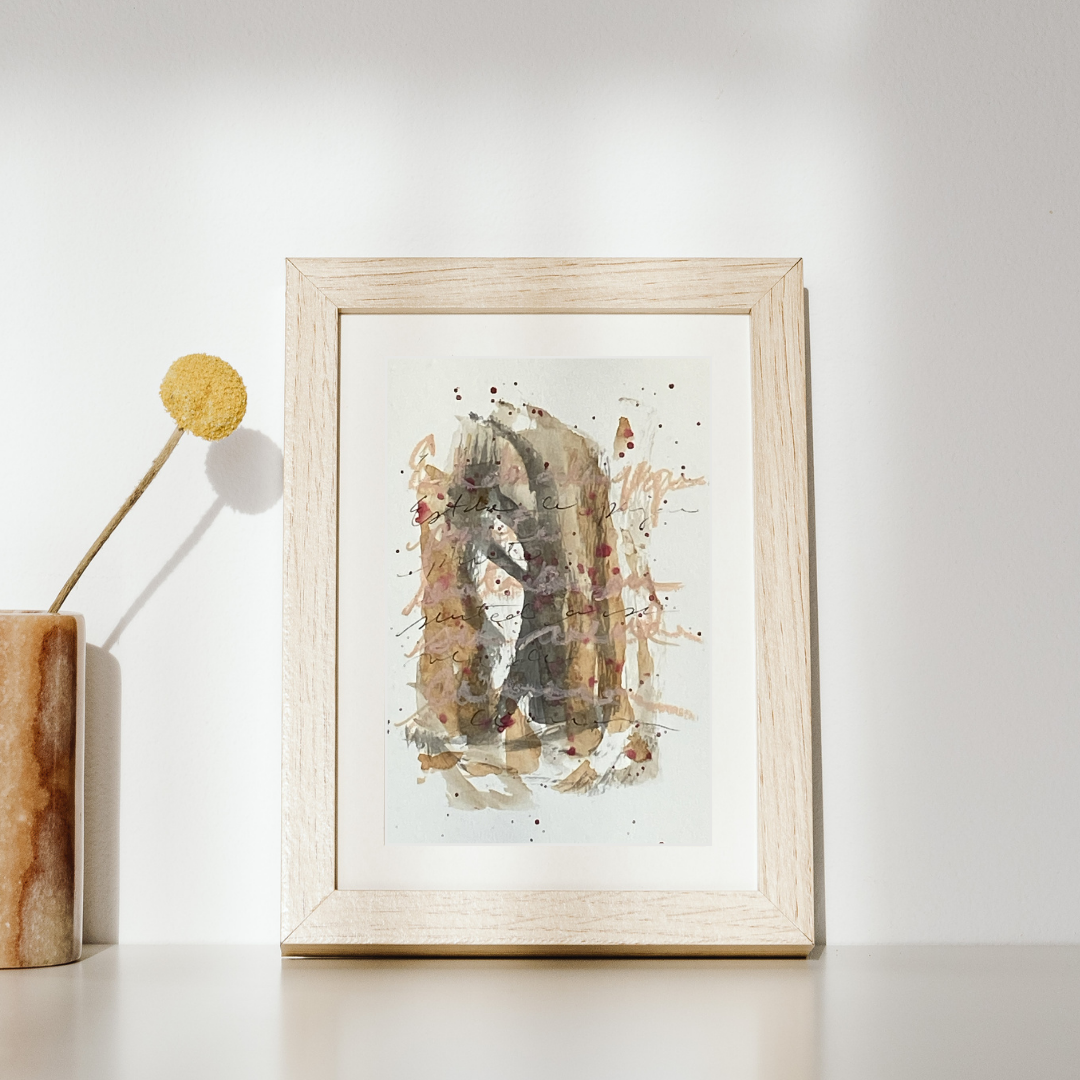 "Mark00014" Abstract Fine Art Print by Georgette Alfau | Modern Wall Art, Minimalist Earth Tone Home Decor