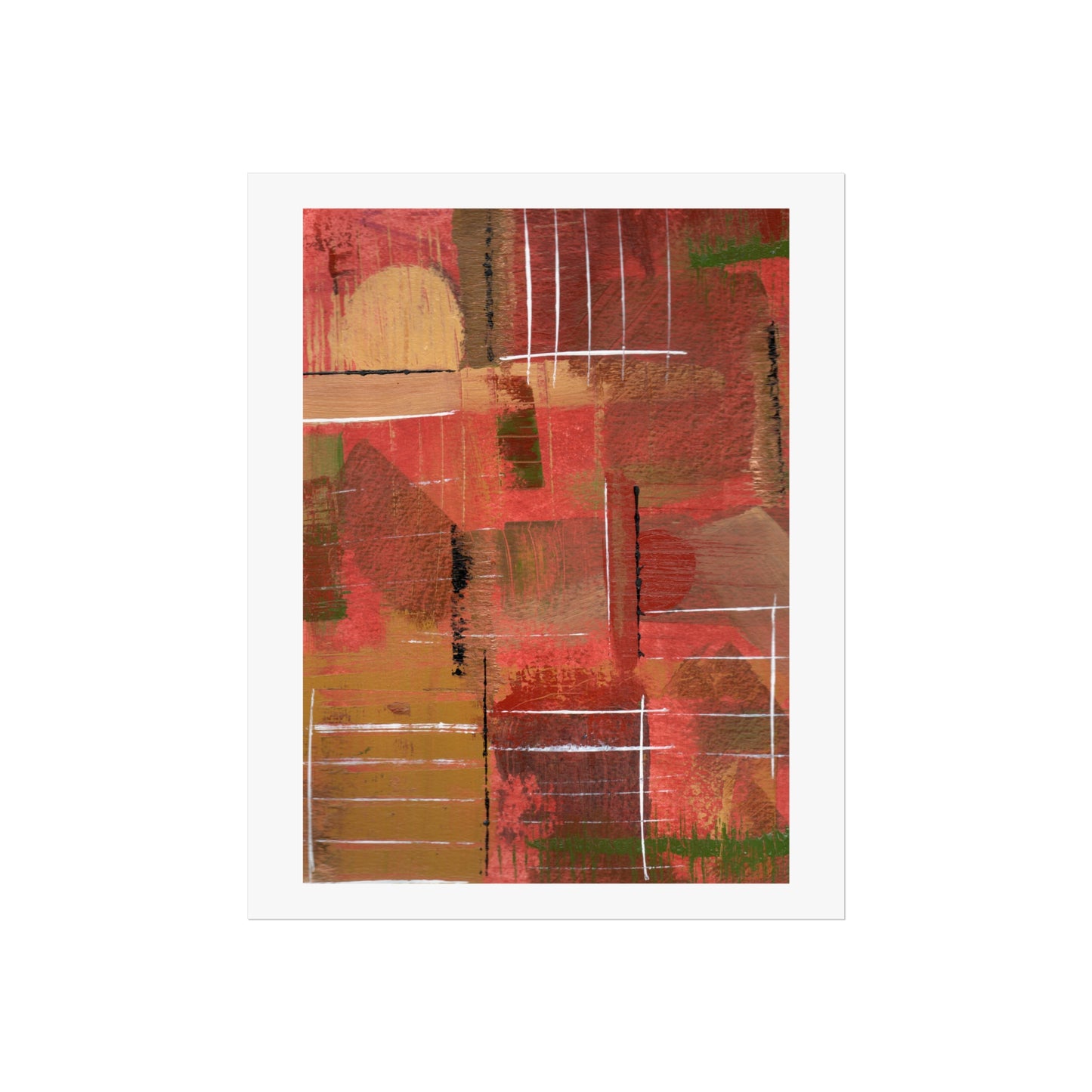 "Mark00000" Abstract Fine Art Print by Georgette Alfau | Modern Wall Art in Rustic Earth Tones