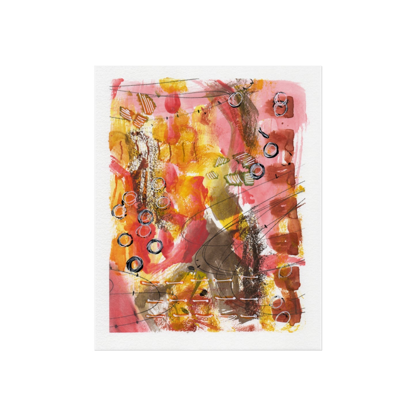 "Mark00004" Abstract Wall Art Print Neutral & Warm Tones, Textured Mixed Media by Georgette Alfau