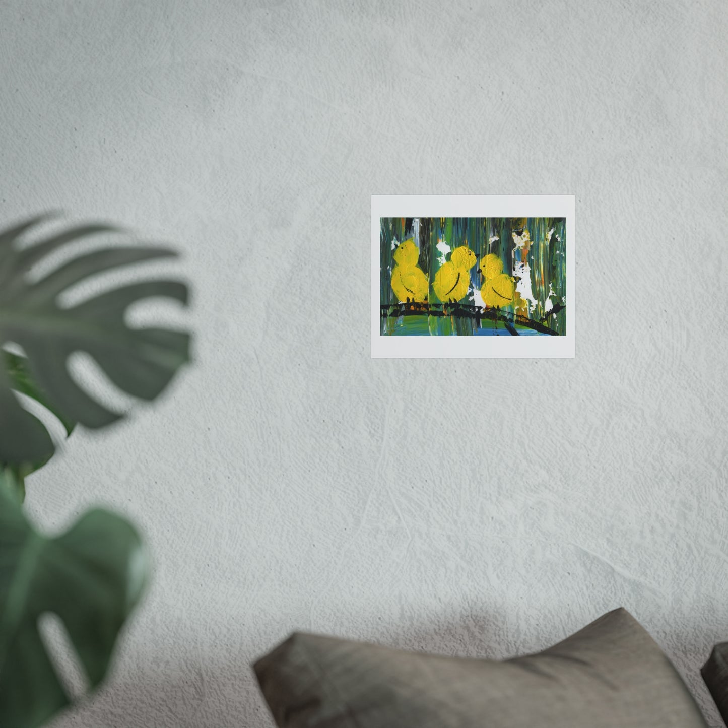 Three Little Birds "Mark00017" - Textured Abstract Acrylic Painting Print by Georgette Alfau